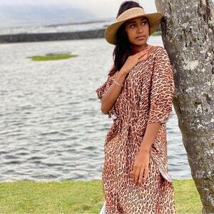 Swiminista x Christian Lacroix Wanderlust Leopard Tunic Swim Cover Up Ca…